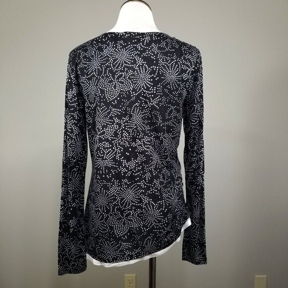 New Kenneth Cole Coquette Ruched Layered Tee Top M Womens Blouse - Picture 4 of 10